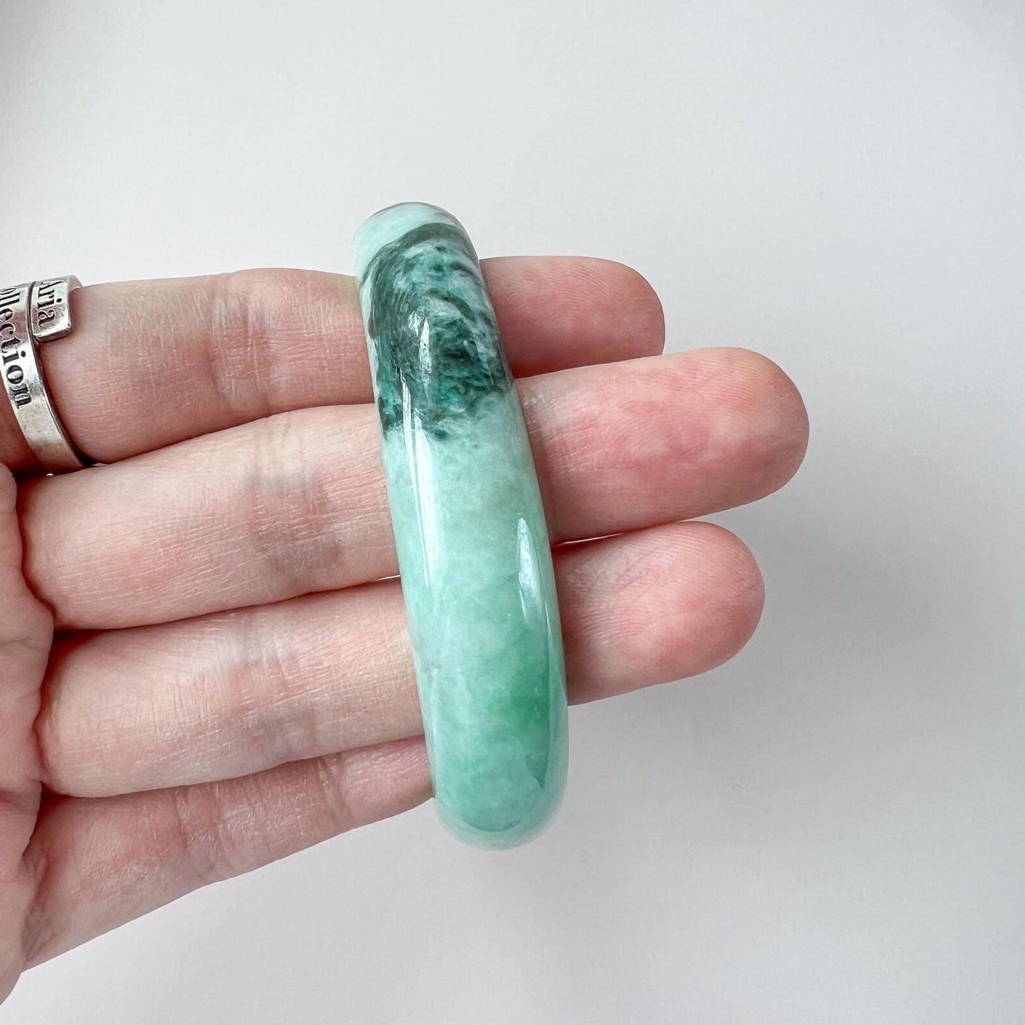 56.9 mm Green Jadeite Jade Bangle, Burmese Grade A Jadeite Jade, YW-0110-1752540021