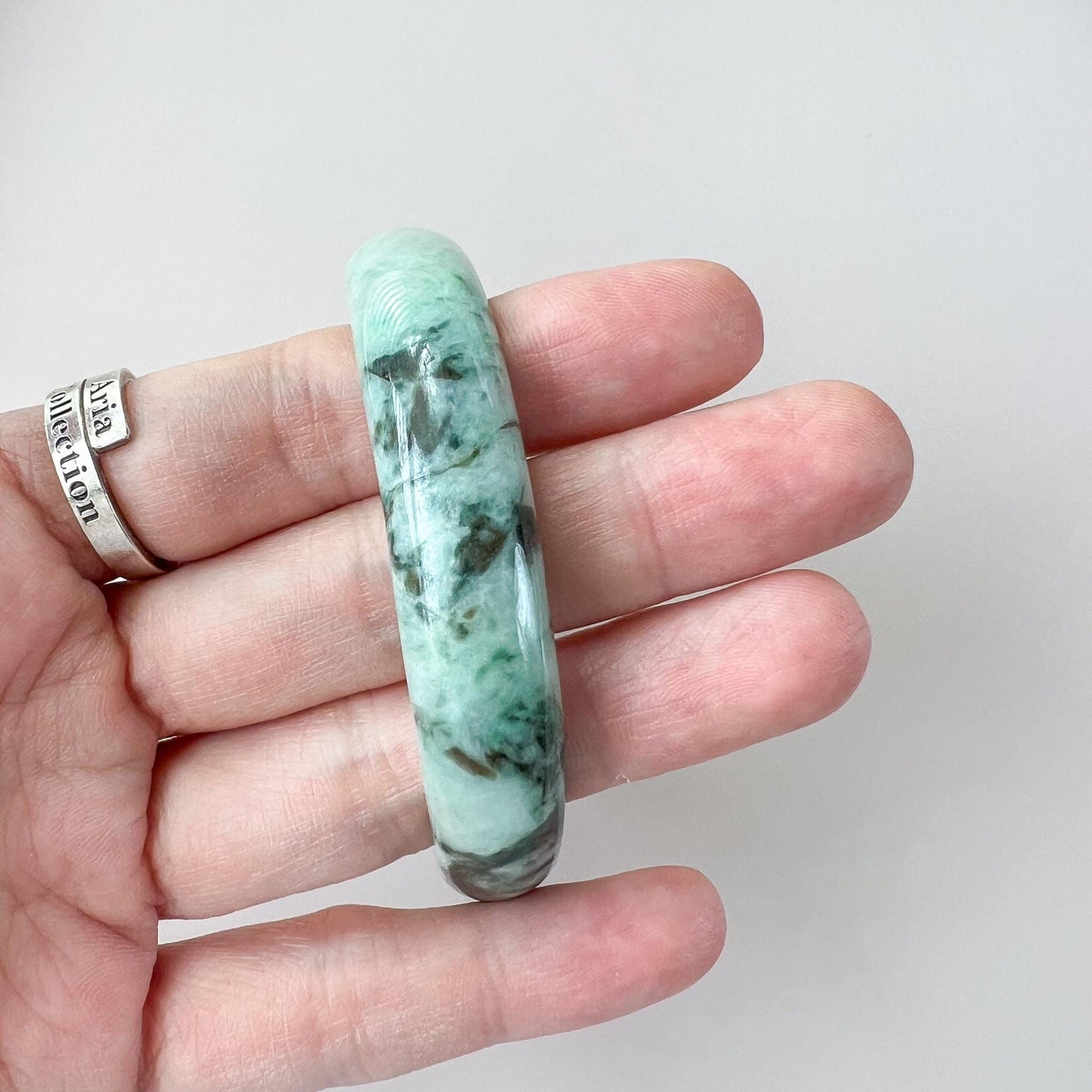 56.9 mm Green Jadeite Jade Bangle, Burmese Grade A Jadeite Jade, YW-0110-1752540021