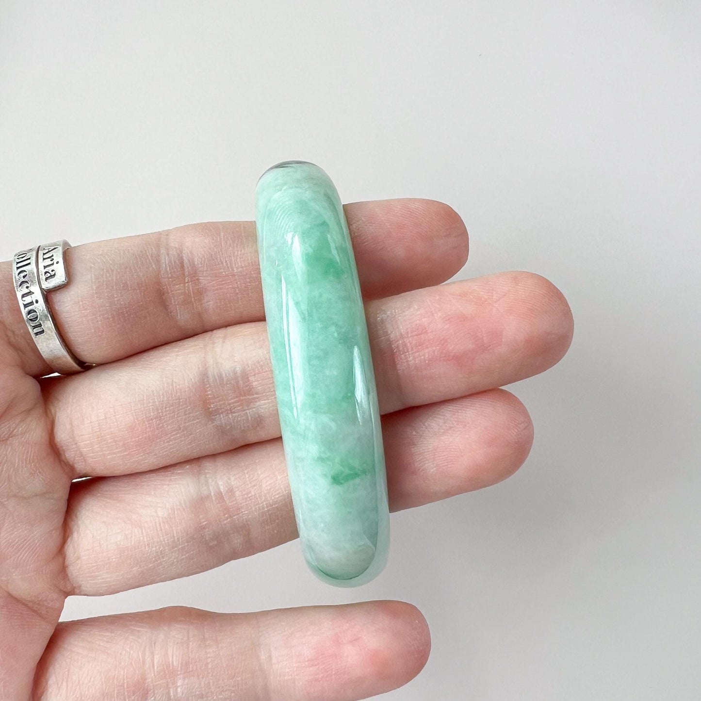 56.9 mm Green Jadeite Jade Bangle, Burmese Grade A Jadeite Jade, YW-0110-1752540021