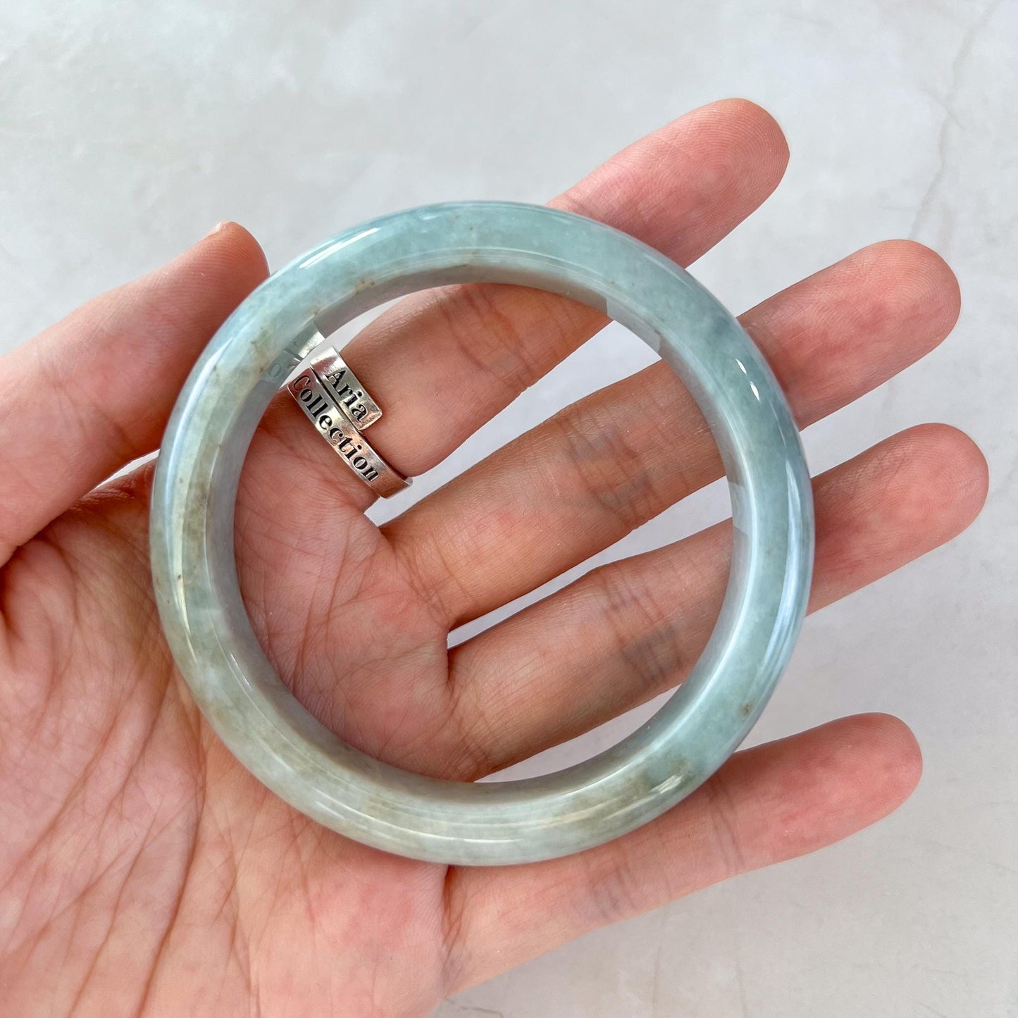 56.4 mm Light Green Jadeite Jade Bangle, Burmese Grade A Jadeite Jade, MDPK-1222-1752281029