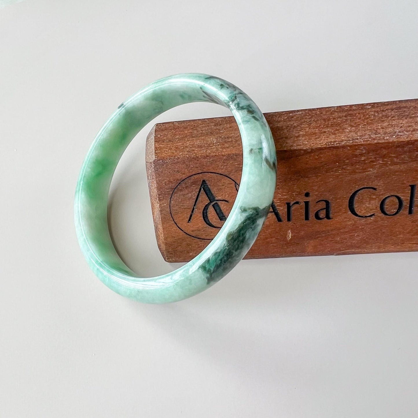 56.9 mm Green Jadeite Jade Bangle, Burmese Grade A Jadeite Jade, YW-0110-1752540021