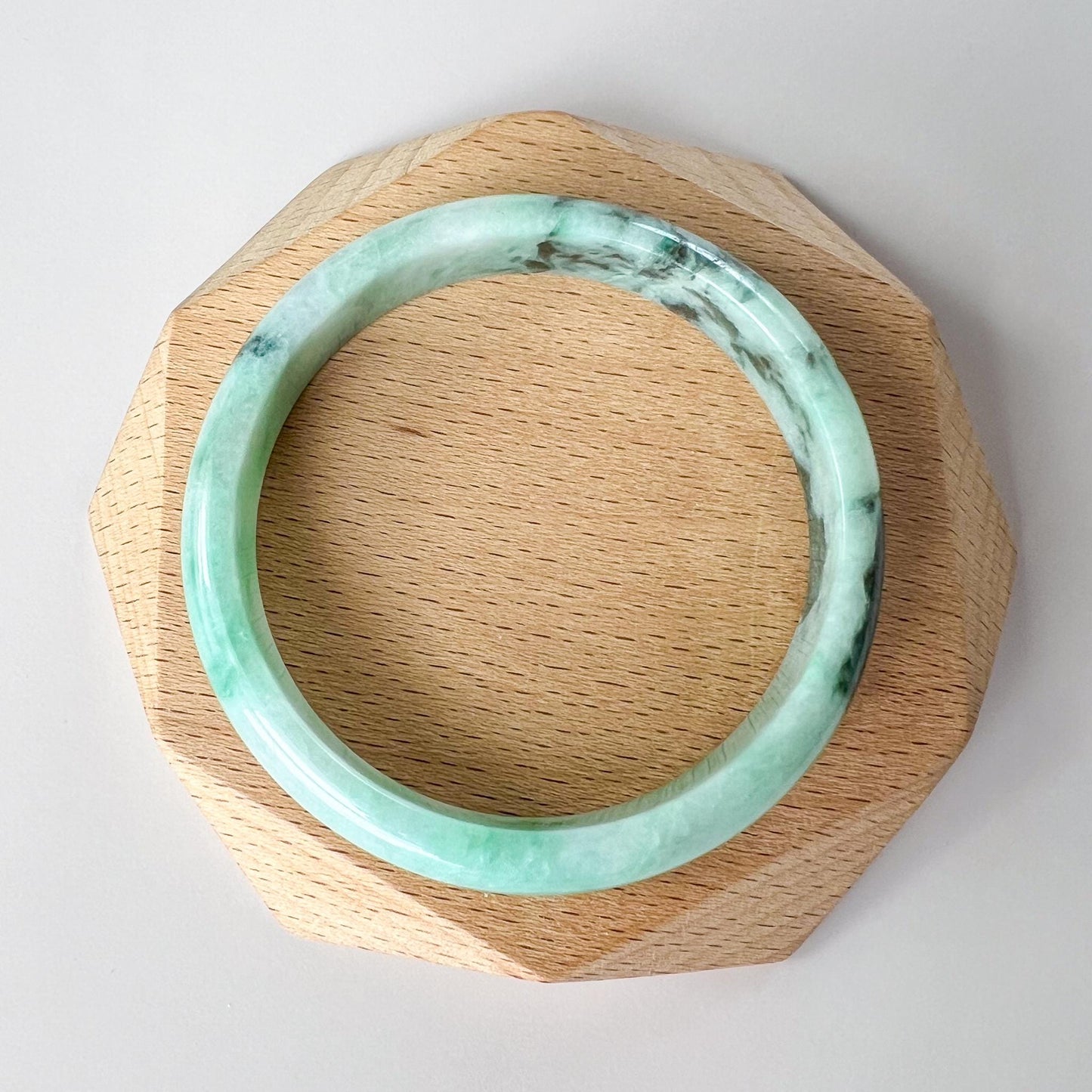 56.9 mm Green Jadeite Jade Bangle, Burmese Grade A Jadeite Jade, YW-0110-1752540021