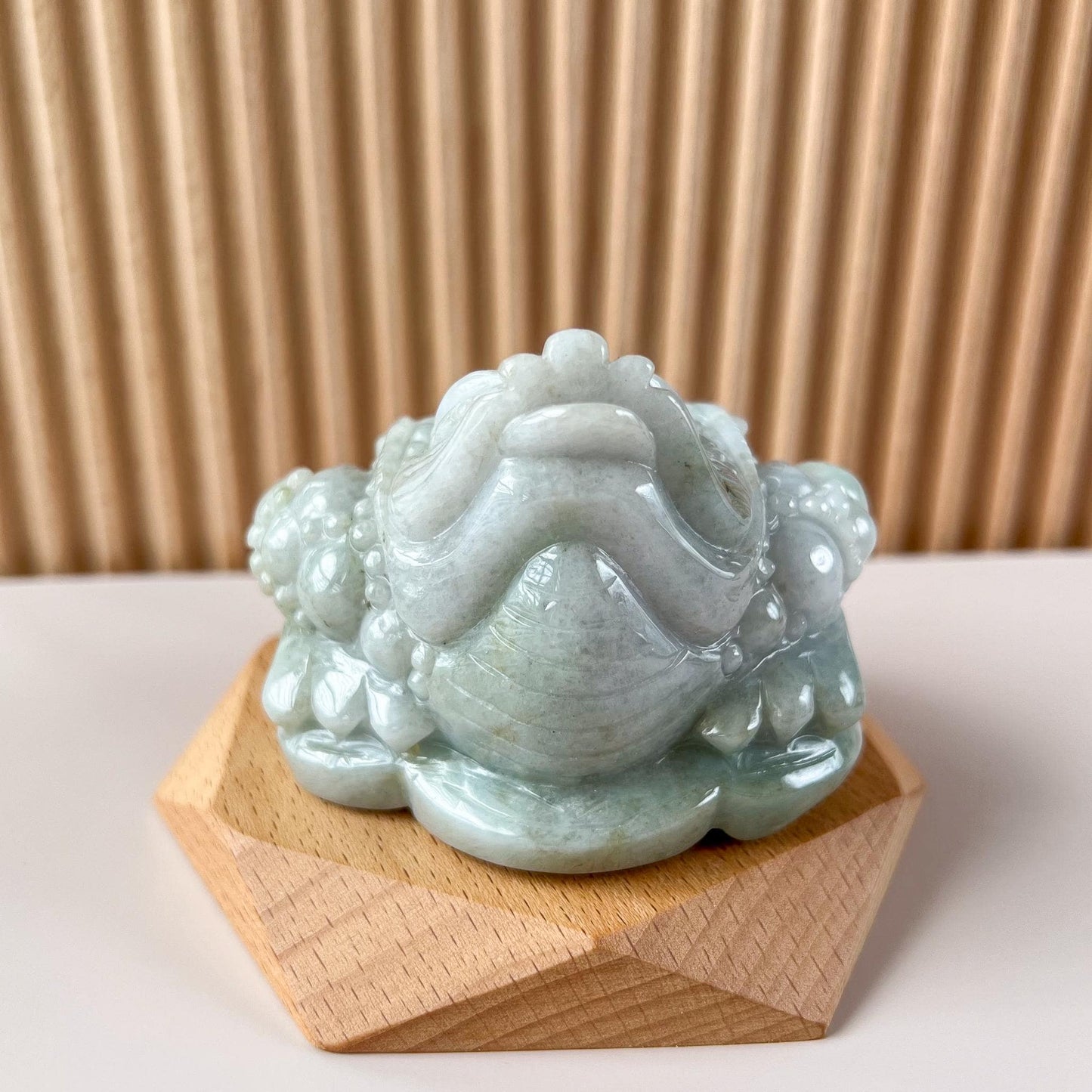 Prosperity Fortune Toad Jade Figurine, Jadeite Jade Green Money Toad, Money Frog, 3 Leg Toad, Lucky Fortune Toad, 金蟾, LZG-1221-1756921553