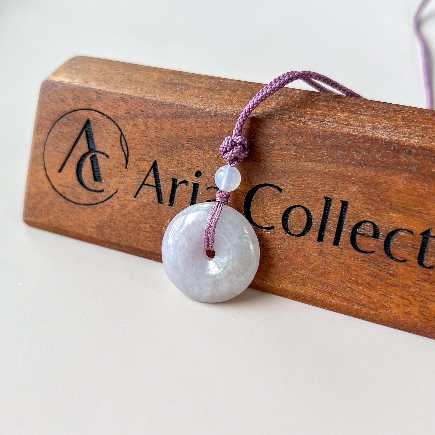 Light Lavender Harmony Circle Jade Pendant, Ping An Kou, 平安扣, QY-0721-1757717988