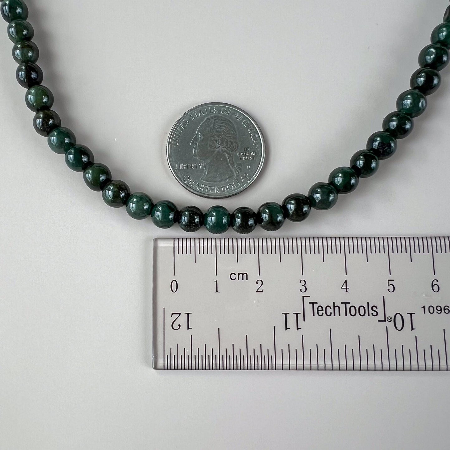 6.7 mm 108 Dark Green Jadeite Jade Mala Beads Bracelet Necklace, YJ-0913-0064604