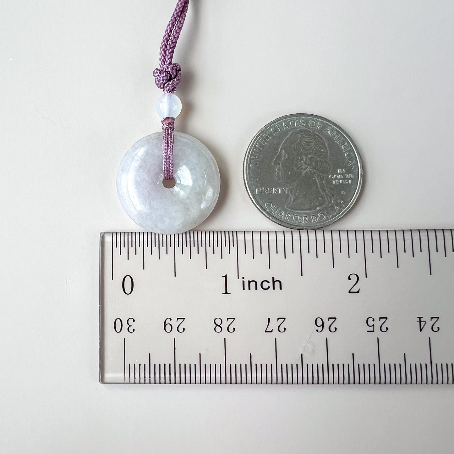 Light Lavender Harmony Circle Jade Pendant, Ping An Kou, 平安扣, QY-0721-1757717988