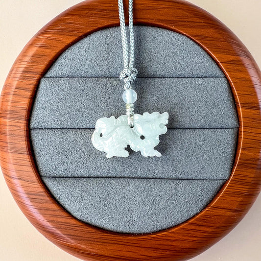 Mini Jade Dragon Pendant, Small Jadeite Jade Dragon Zodiac Carved Pendant, YW-0110-1761697312