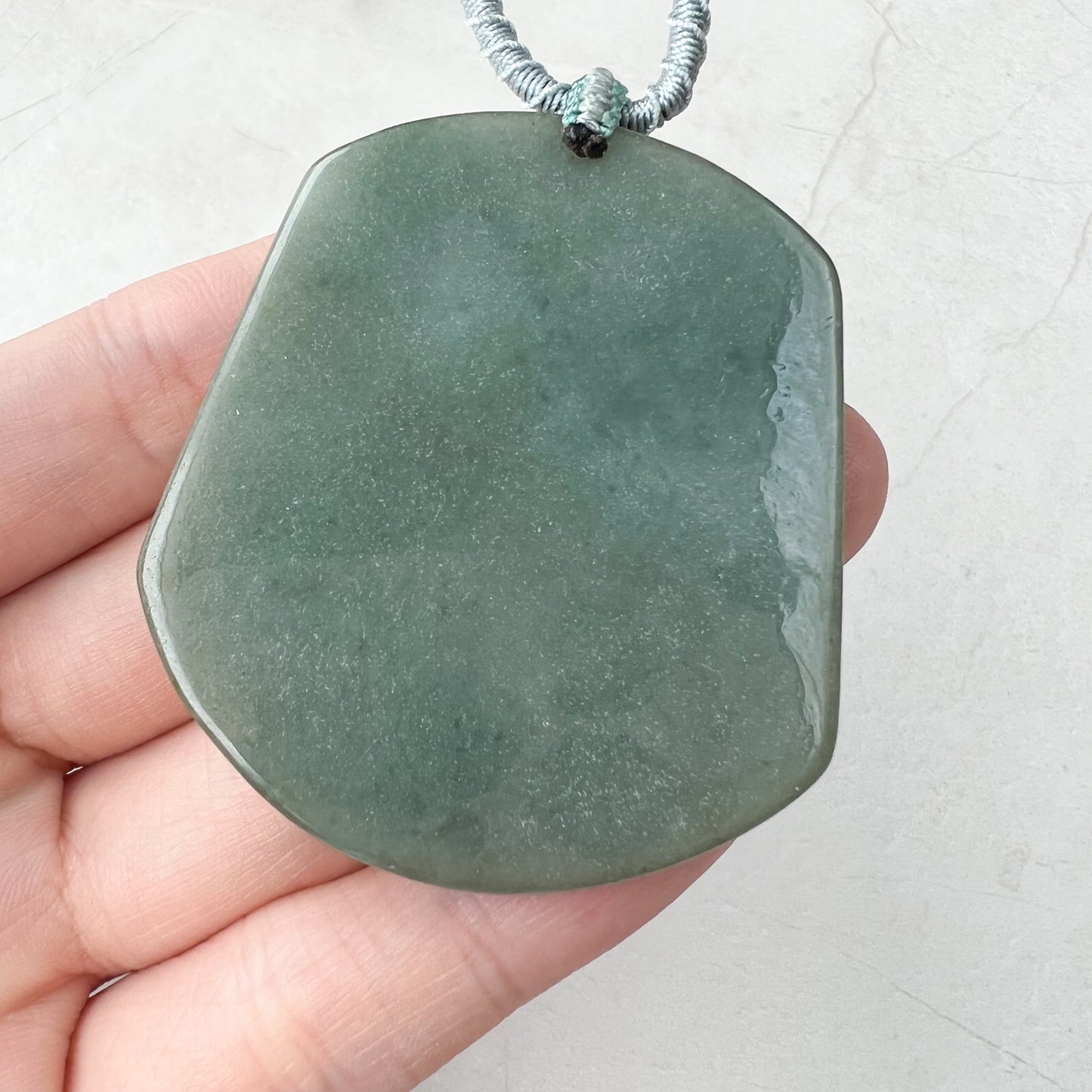 Jadeite Jade Amida Amitabha Buddha Looking Down on Earth Necklace Right, YJ-0321-0344797-2 - AriaDesignCollection