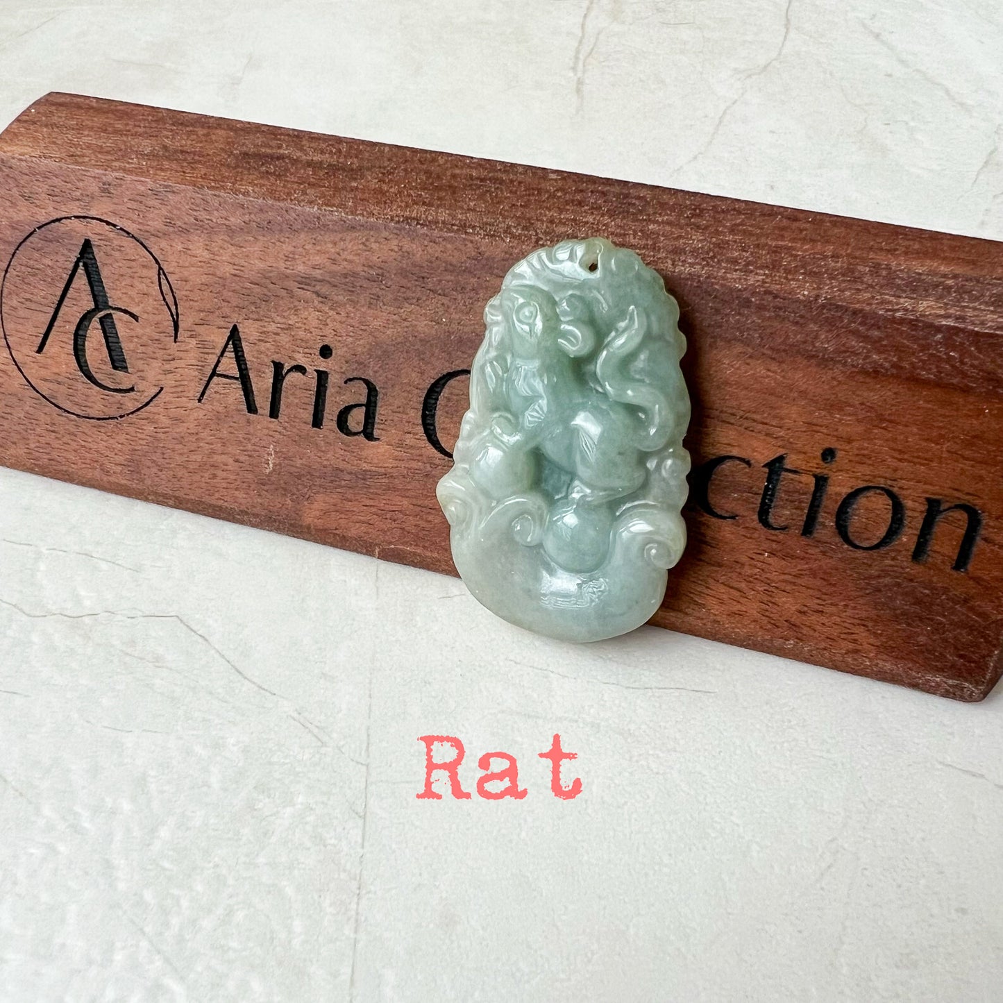 Green Jadeite Jade Zodiac Pendant Necklace, Chinese Zodiac Collection, Rat, Ox, Tiger, Rabbit, Dragon, Snake, Horse, Goat, Monkey, Rooster, Dog, Pig, LJ-1221-1674080985