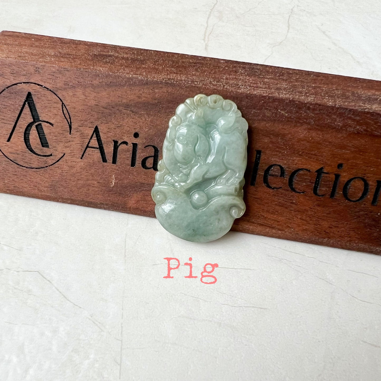 Green Jadeite Jade Zodiac Pendant Necklace, Chinese Zodiac Collection, Rat, Ox, Tiger, Rabbit, Dragon, Snake, Horse, Goat, Monkey, Rooster, Dog, Pig, LJ-1221-1674080985