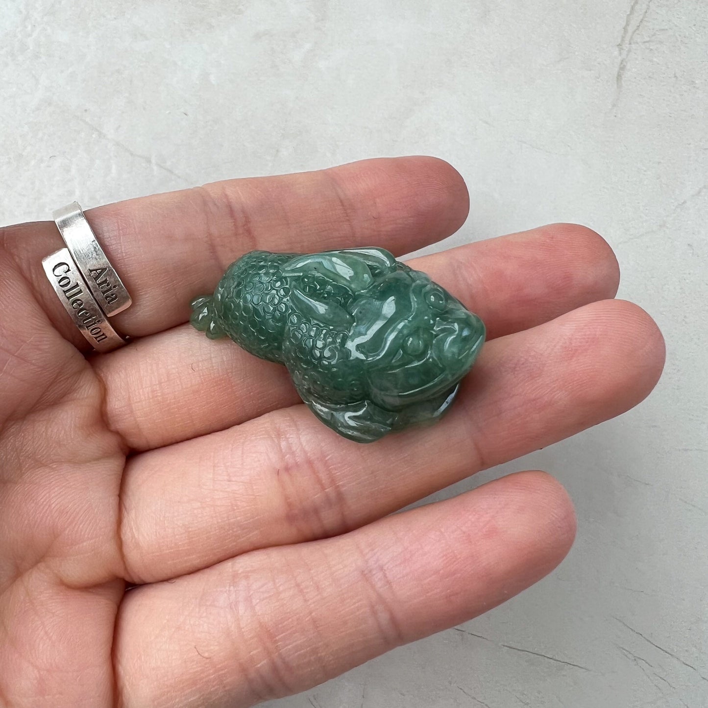 Jadeite Jade Green Money Toad, Money Frog, Golden Toad, 3 Leg Toad, Jin Chan, Lucky Fortune Toad, 金蟾 Pendant, YJ-1221-0322307