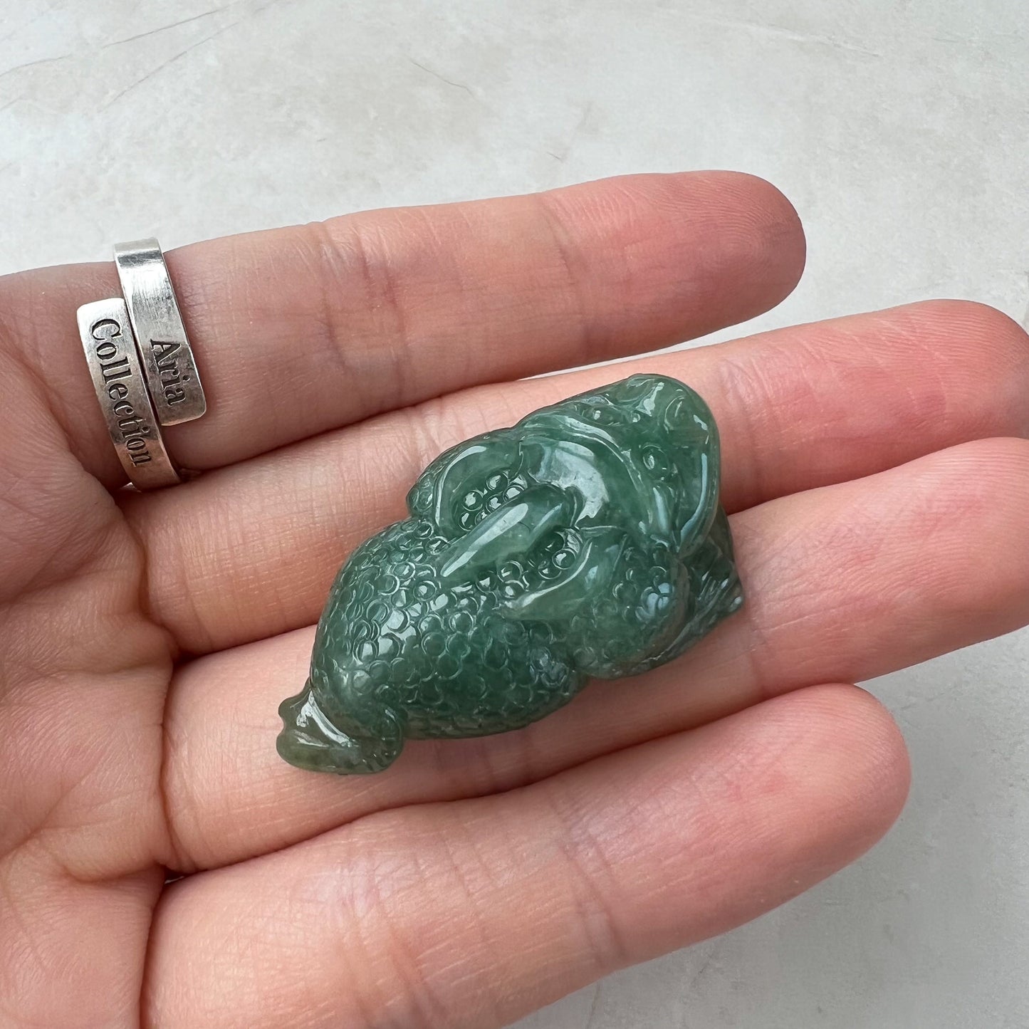 Jadeite Jade Green Money Toad, Money Frog, Golden Toad, 3 Leg Toad, Jin Chan, Lucky Fortune Toad, 金蟾 Pendant, YJ-1221-0322307