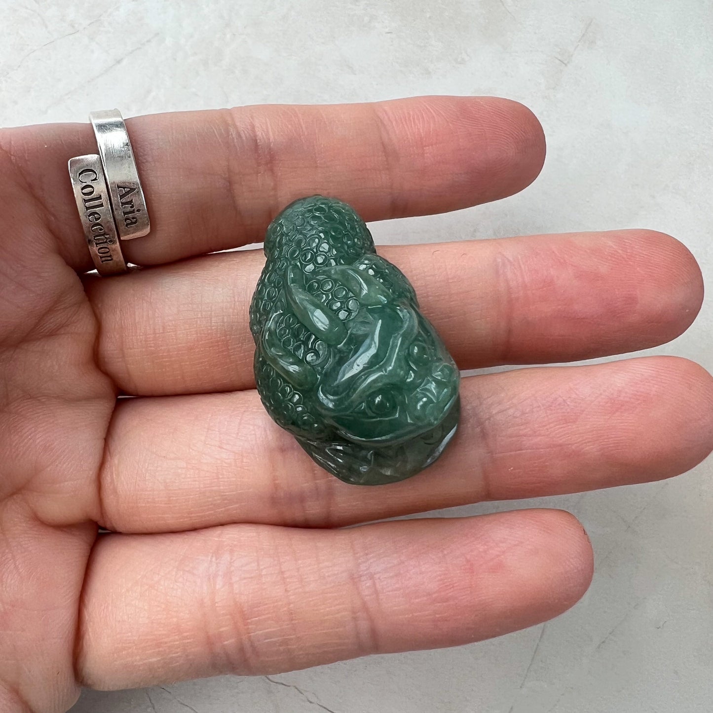 Jadeite Jade Green Money Toad, Money Frog, Golden Toad, 3 Leg Toad, Jin Chan, Lucky Fortune Toad, 金蟾 Pendant, YJ-1221-0322307