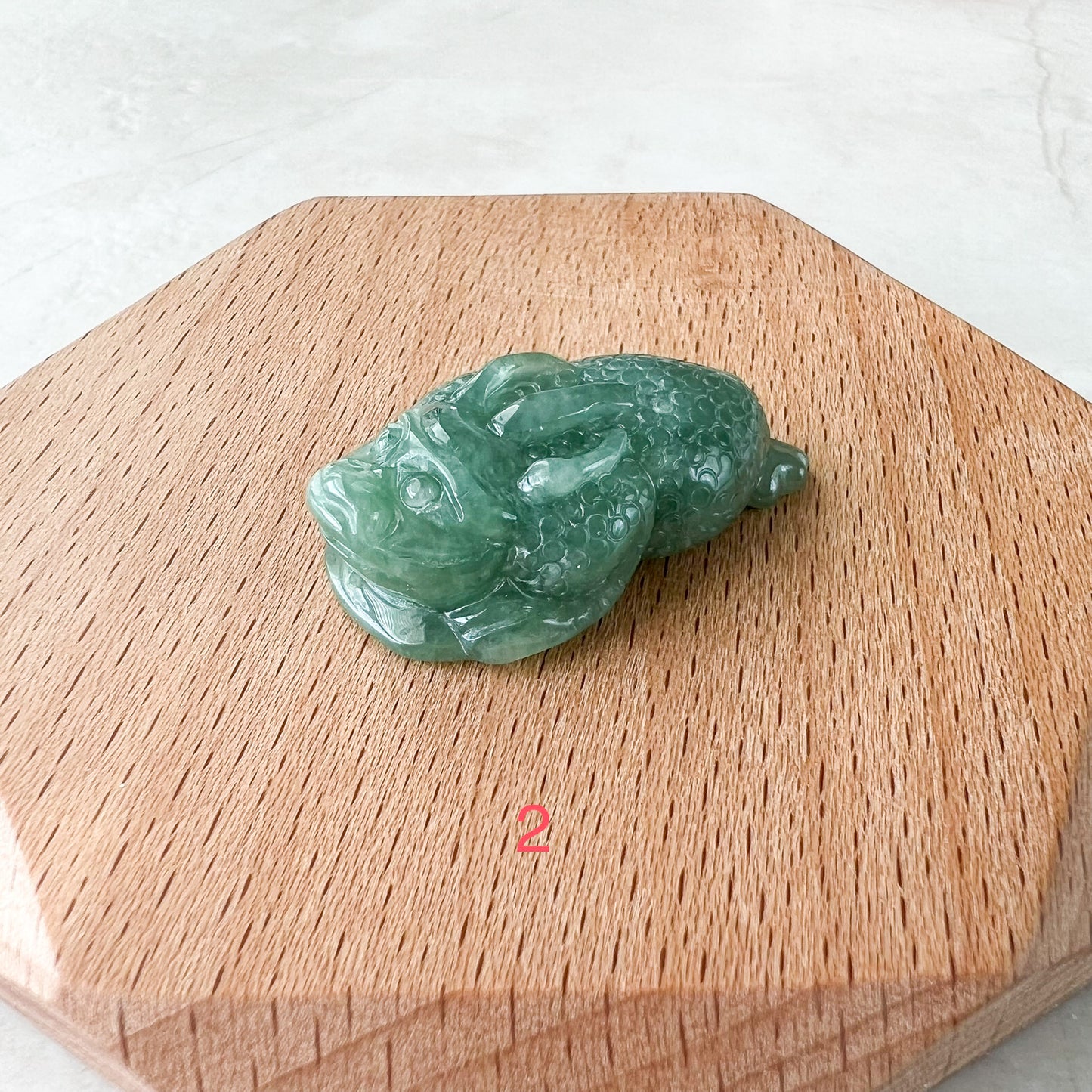 Jadeite Jade Green Money Toad, Money Frog, Golden Toad, 3 Leg Toad, Jin Chan, Lucky Fortune Toad, 金蟾 Pendant, YJ-1221-0322307