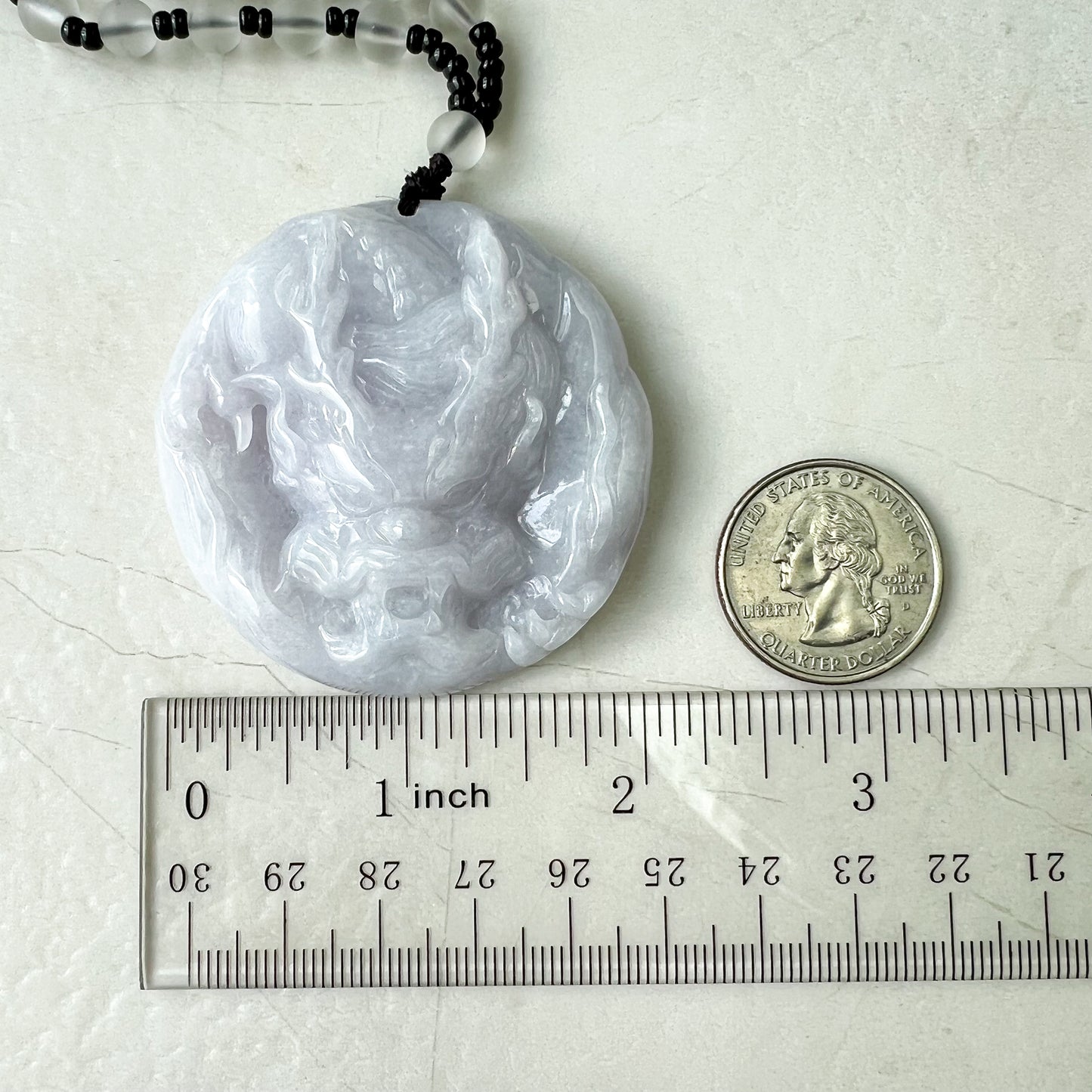 Purple Jadeite Jade Dragon Chinese Zodiac Hand Carved Pendant Necklace, YJ-0321-0345832 - AriaDesignCollection