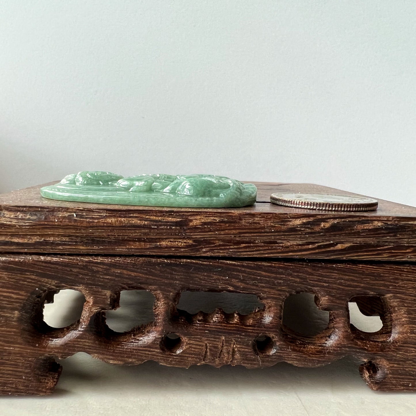 Jadeite Jade Mahasthamaprapta Buddha, Da Shi Zhi , Đại Thế Chí Bồ tát, 大势至, Green Jade Pendant Necklace, YJ-0622-0362178-7 - AriaDesignCollection