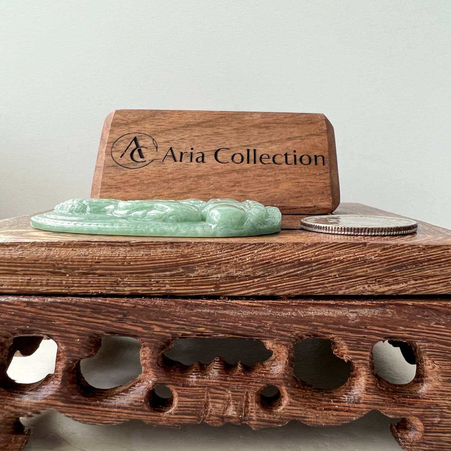 Jadeite Jade Amitabha Buddha Amita Amida Green Carved Pendant Necklace, A Di Đà Phật, 阿弥陀佛, YJ-0622-0362178-5 - AriaDesignCollection