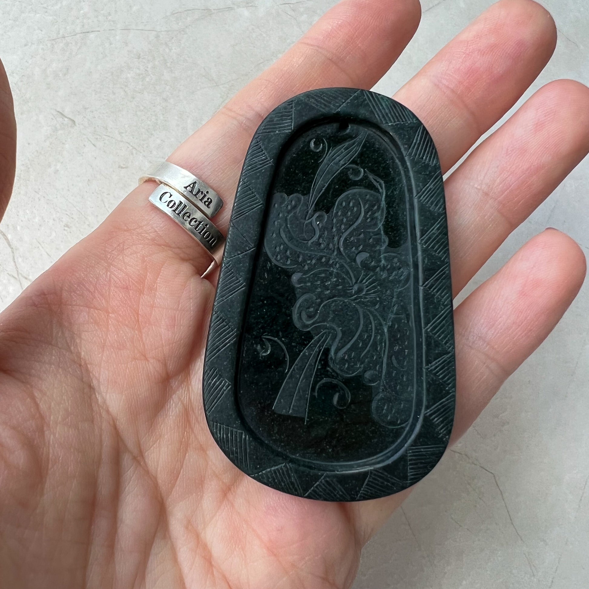Black Jadeite Jade Twin Fish, Omphacite Jade, Pisces Zodiac Horoscope Necklace, Hand Carved Pendant Necklace, LGG-0322-1667010045-1 - AriaDesignCollection