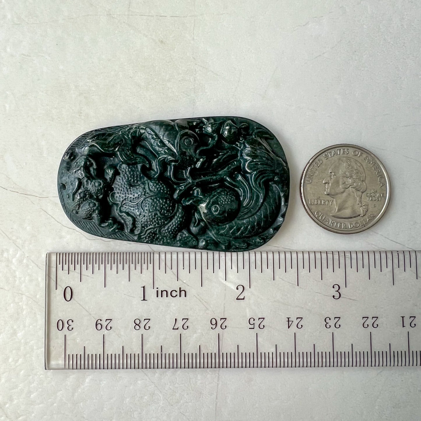 Black Jadeite Jade Twin Fish, Omphacite Jade, Pisces Zodiac Horoscope Necklace, Hand Carved Pendant Necklace, LGG-0322-1667010045-1 - AriaDesignCollection
