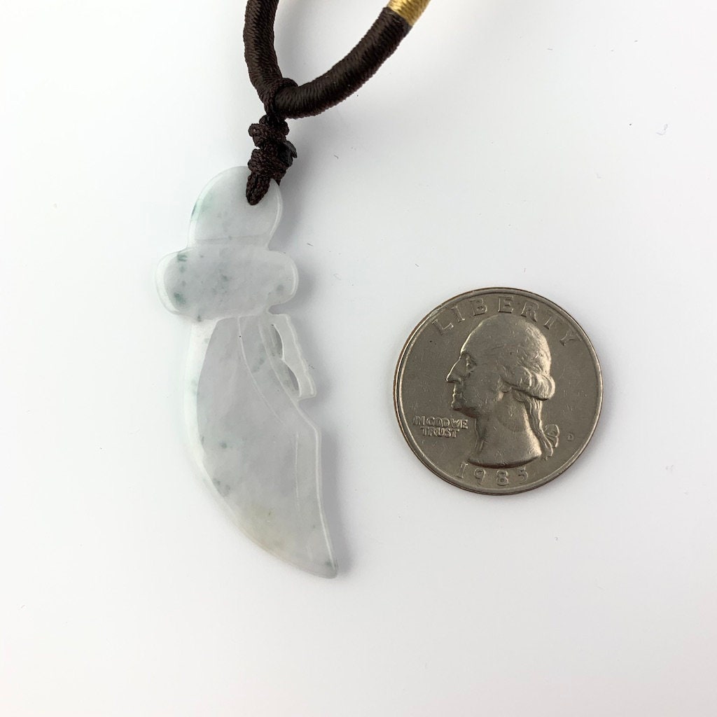 Jadeite Jade White Jade Sword Hand Carved Pendant Necklace, YW-0110-1645805661 - AriaDesignCollection