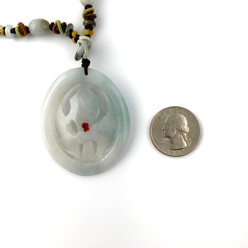 Jadeite Jade Carved Flower Necklace, Floral Necklace, Jade Flower Necklace, YW-0110-1647121580 - AriaDesignCollection
