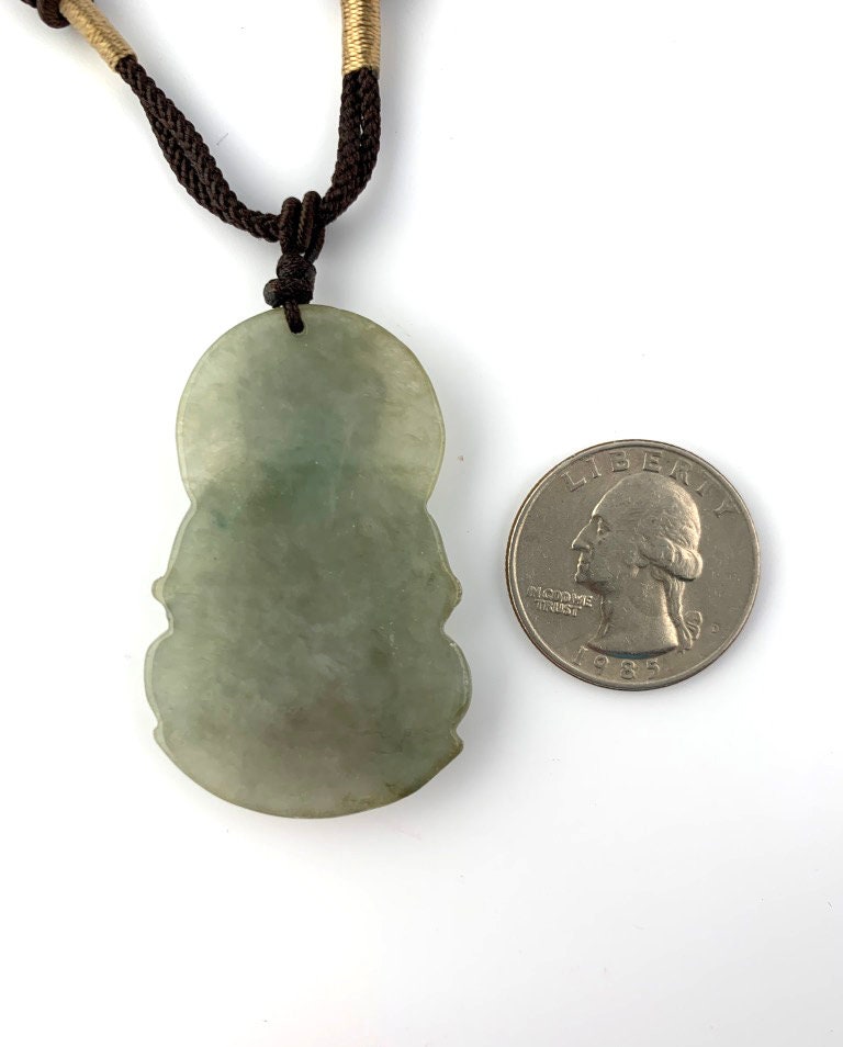 Jadeite Jade Guan Yin Avalokiteshvara Carved Pendant Necklace, YW-0110-1646196724 - AriaDesignCollection