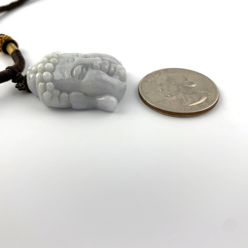 Jadeite Jade Buddha Carved Pendant, Amida, Amitabha, YW-0110-1647119737 - AriaDesignCollection