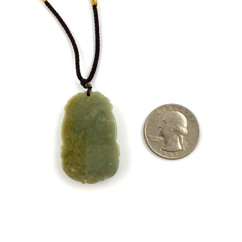 Jadeite Jade Dragon Chinese Zodiac Carved Rustic Pendant Necklace, YW-0321-1647033707 - AriaDesignCollection