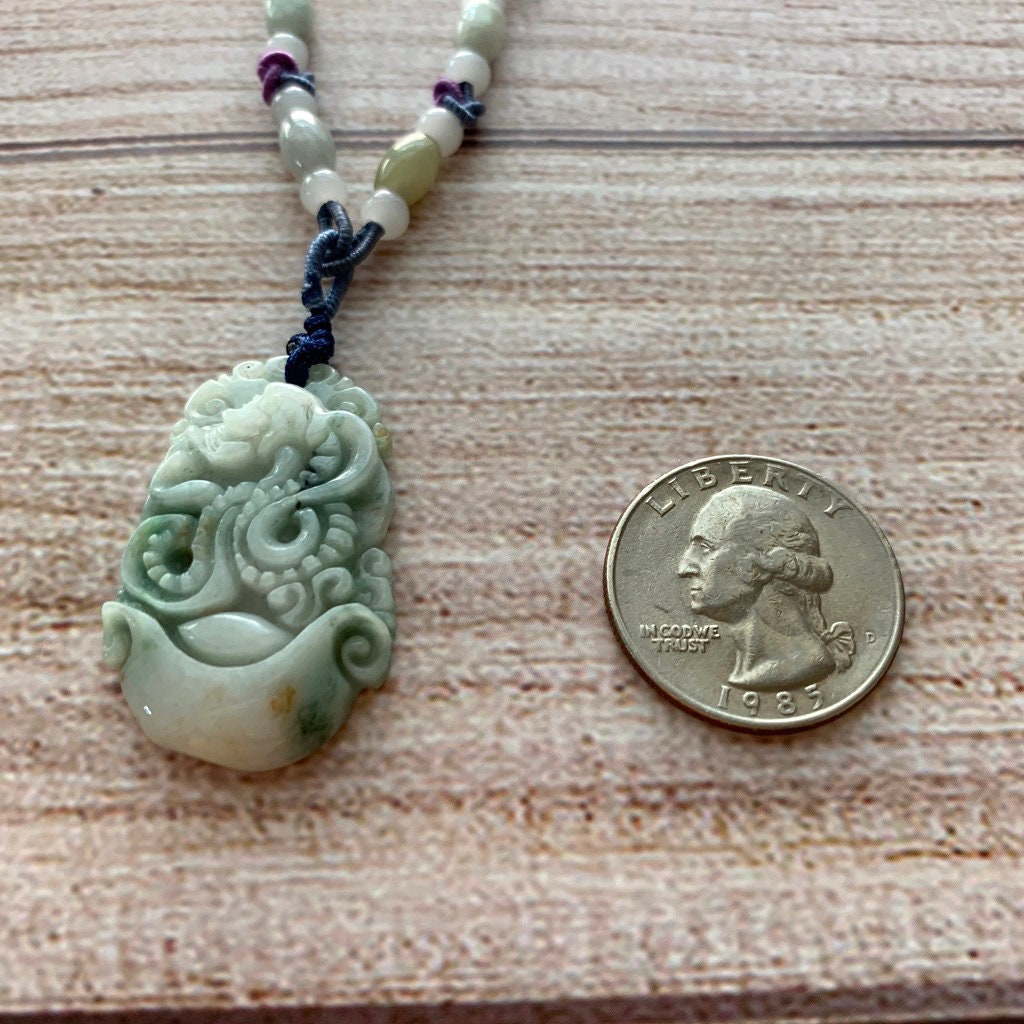 Jadeite Jade Snake Chinese Zodiac Carved Pendant Necklace, YW-0110-1646979561 - AriaDesignCollection