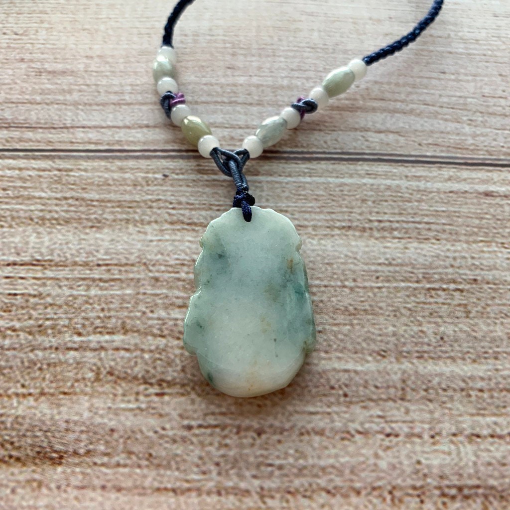 Jadeite Jade Snake Chinese Zodiac Carved Pendant Necklace, YW-0110-1646979561 - AriaDesignCollection