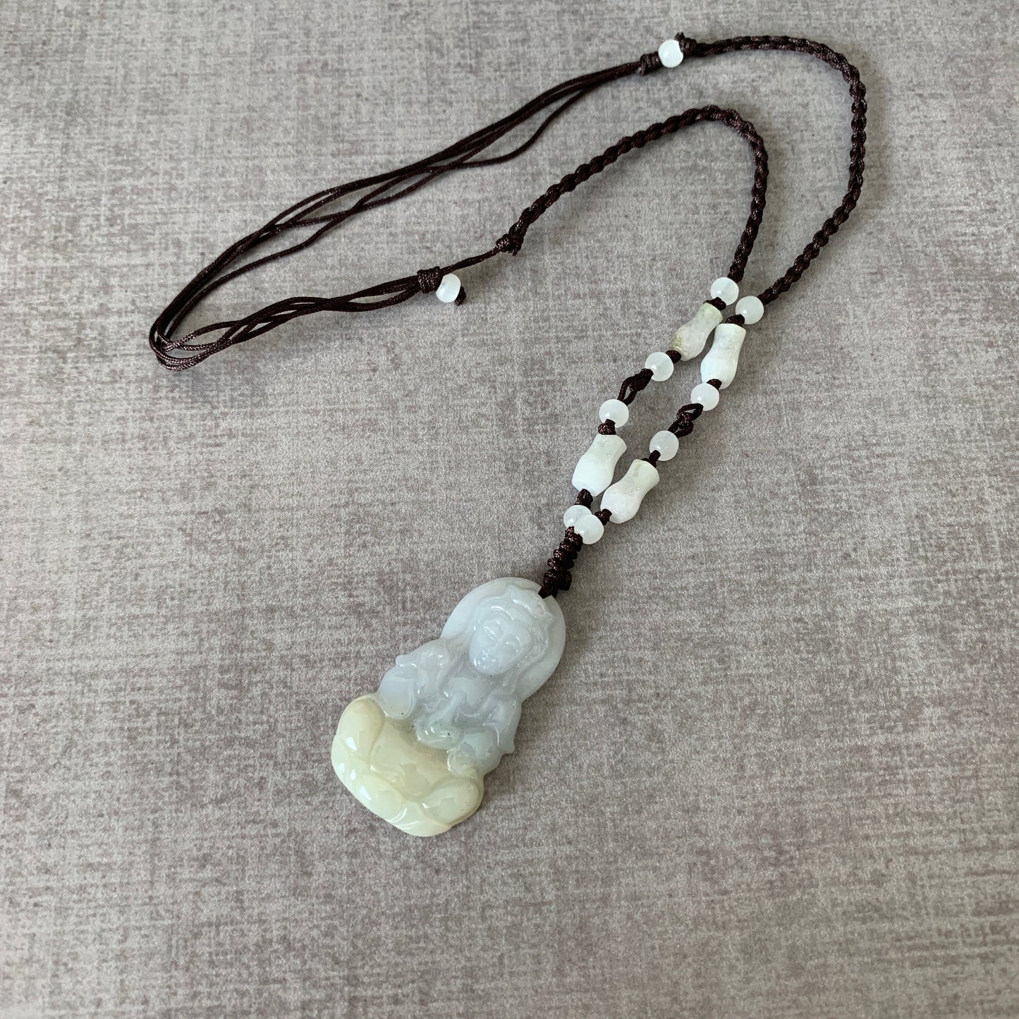 Jadeite Jade Guan Yin Avalokiteshvara Carved Pendant, Quan Am, YW-0110-1646848379 - AriaDesignCollection