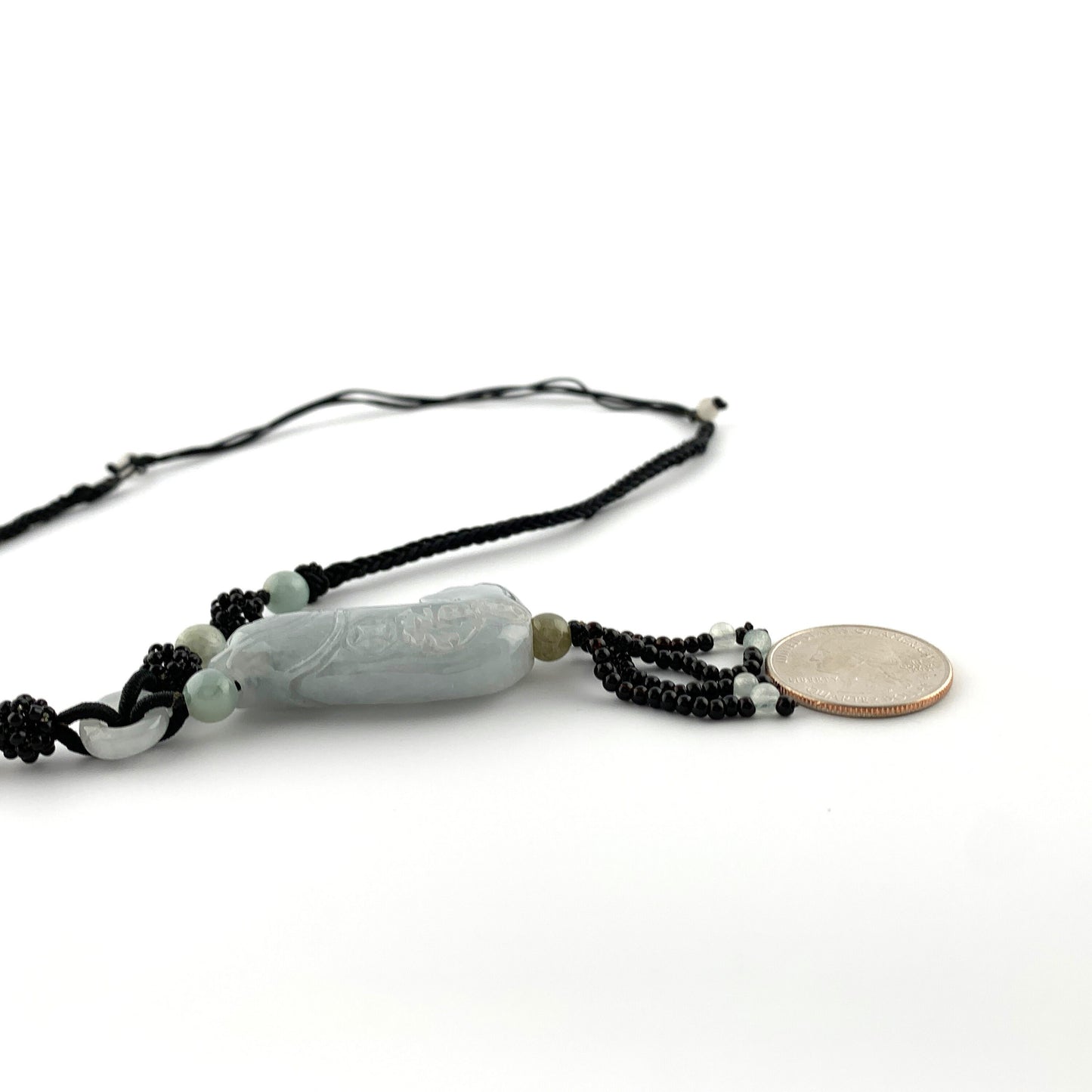 Jadeite Jade Fish Chinese Carved Pendant, YW-0110-1647022622 - AriaDesignCollection
