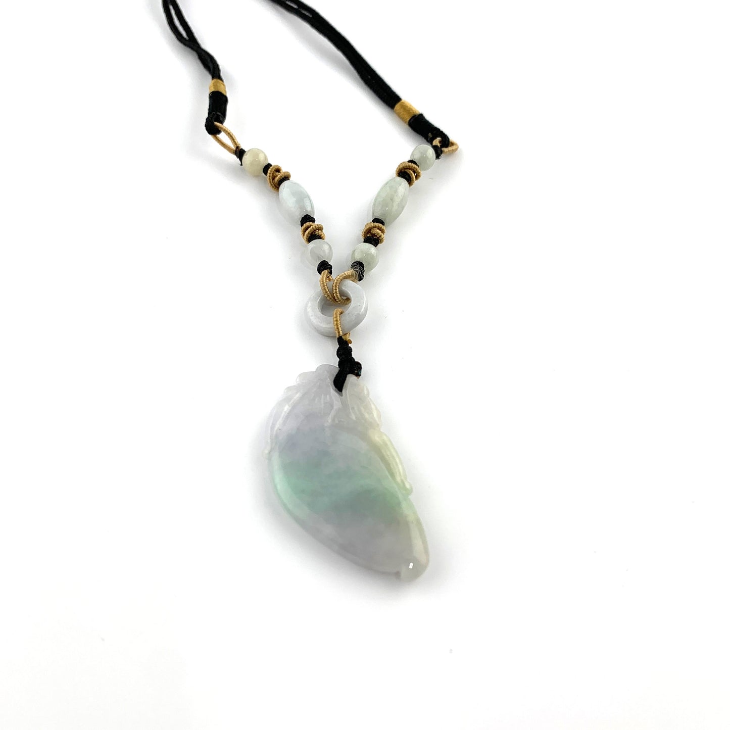 Jadeite Jade Peach Carved Necklace, YW-0110-1647022262 - AriaDesignCollection
