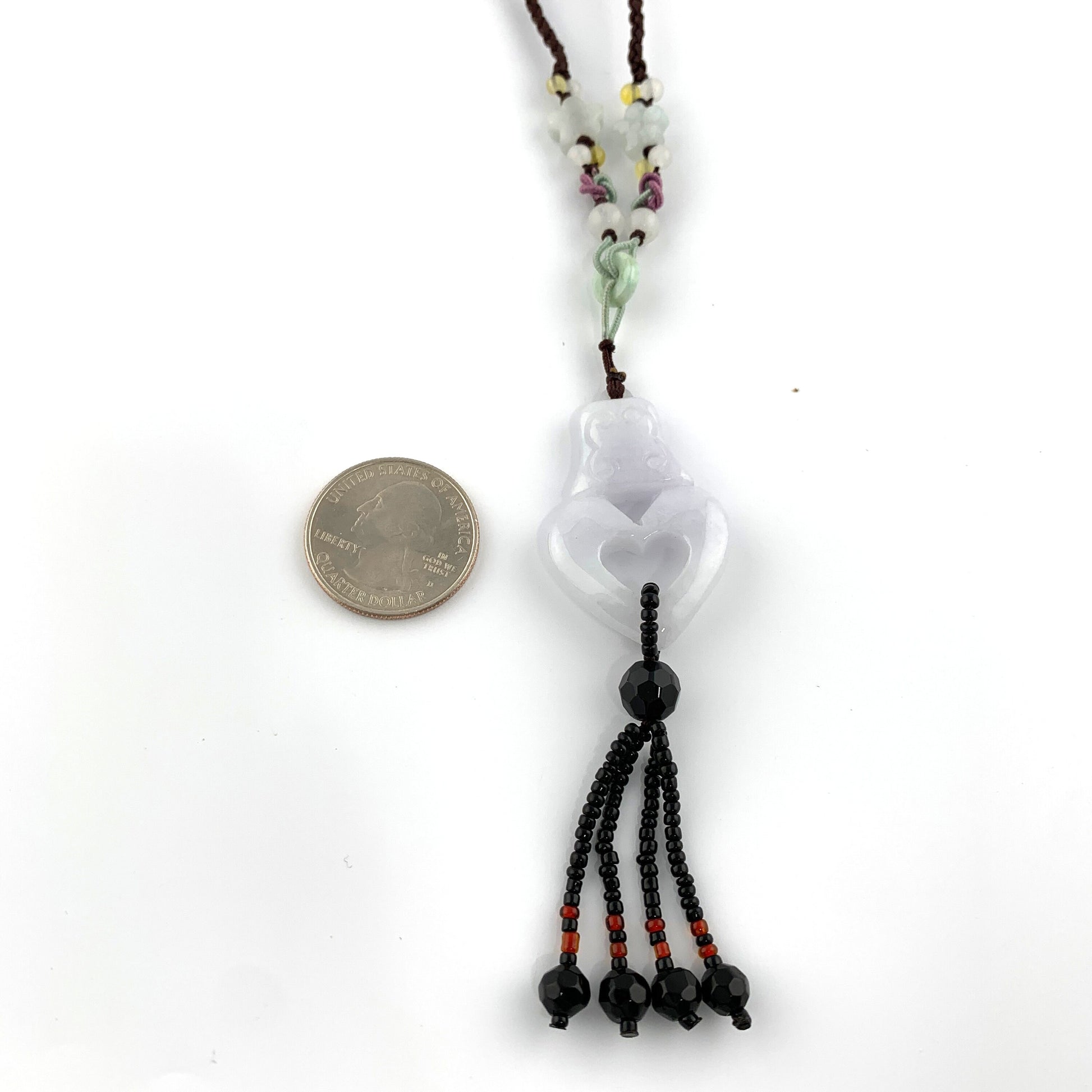Jadeite Heart Carved Pendant Necklace, Heart Necklace, Jade Heart, YW-0110-1646975310 - AriaDesignCollection