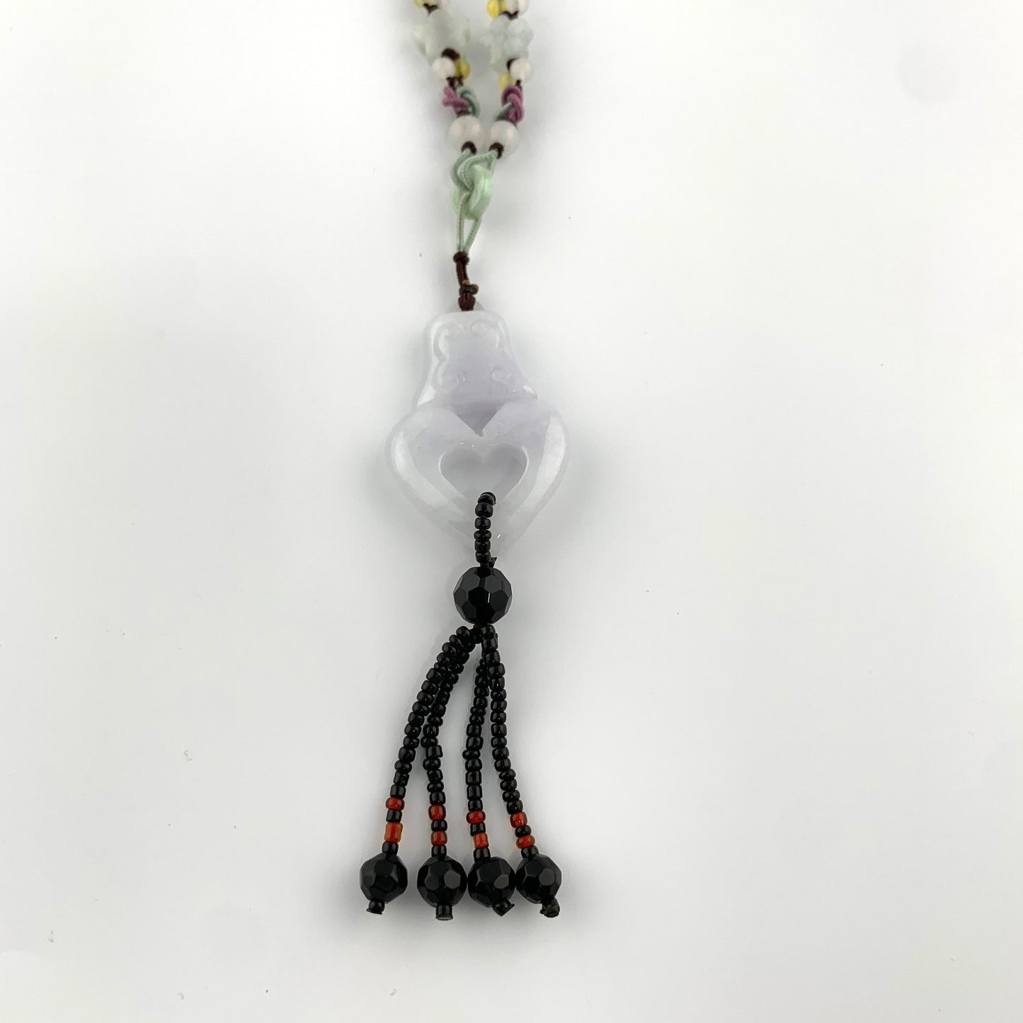 Jadeite Heart Carved Pendant Necklace, Heart Necklace, Jade Heart, YW-0110-1646975310 - AriaDesignCollection