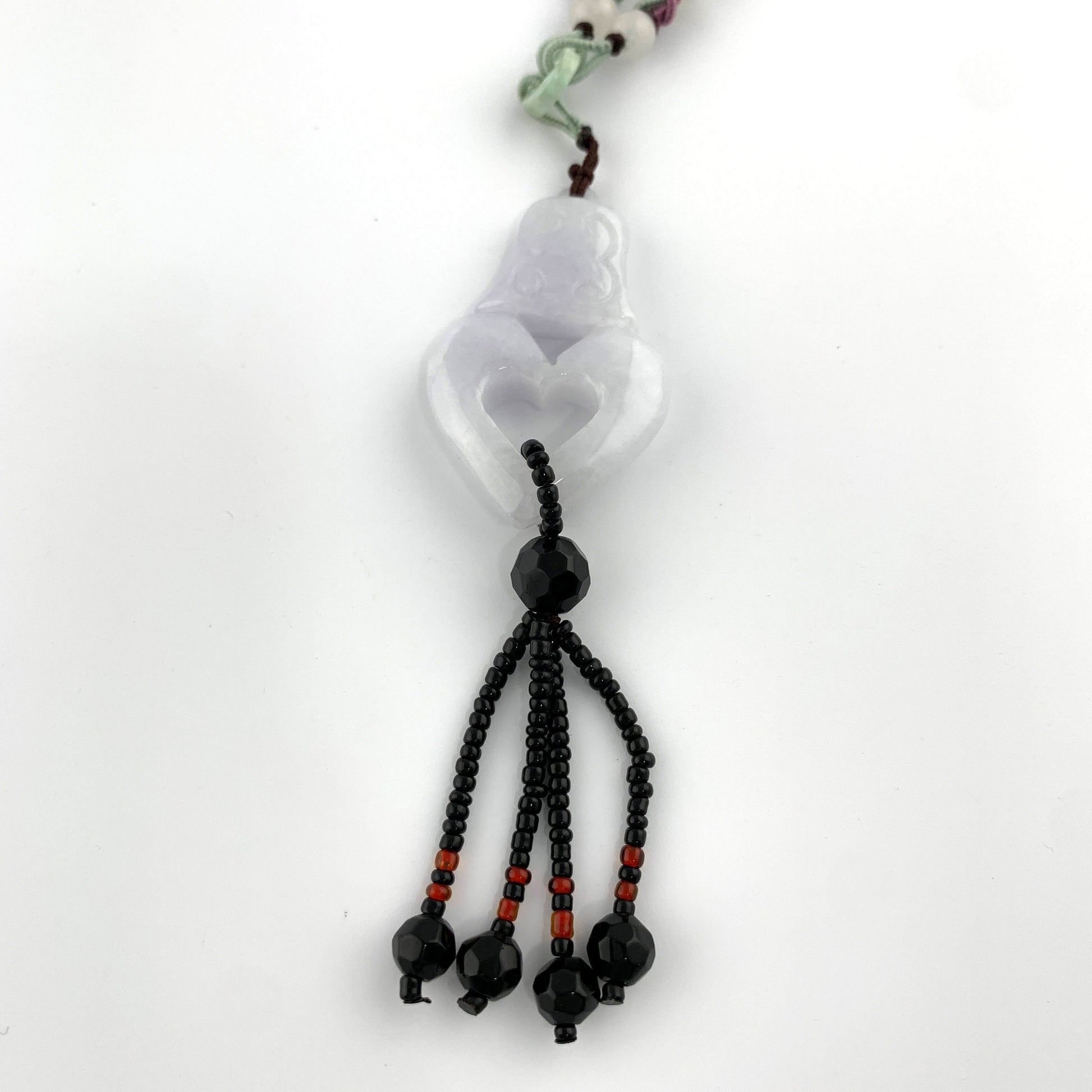 Jadeite Heart Carved Pendant Necklace, Heart Necklace, Jade Heart, YW-0110-1646975310 - AriaDesignCollection
