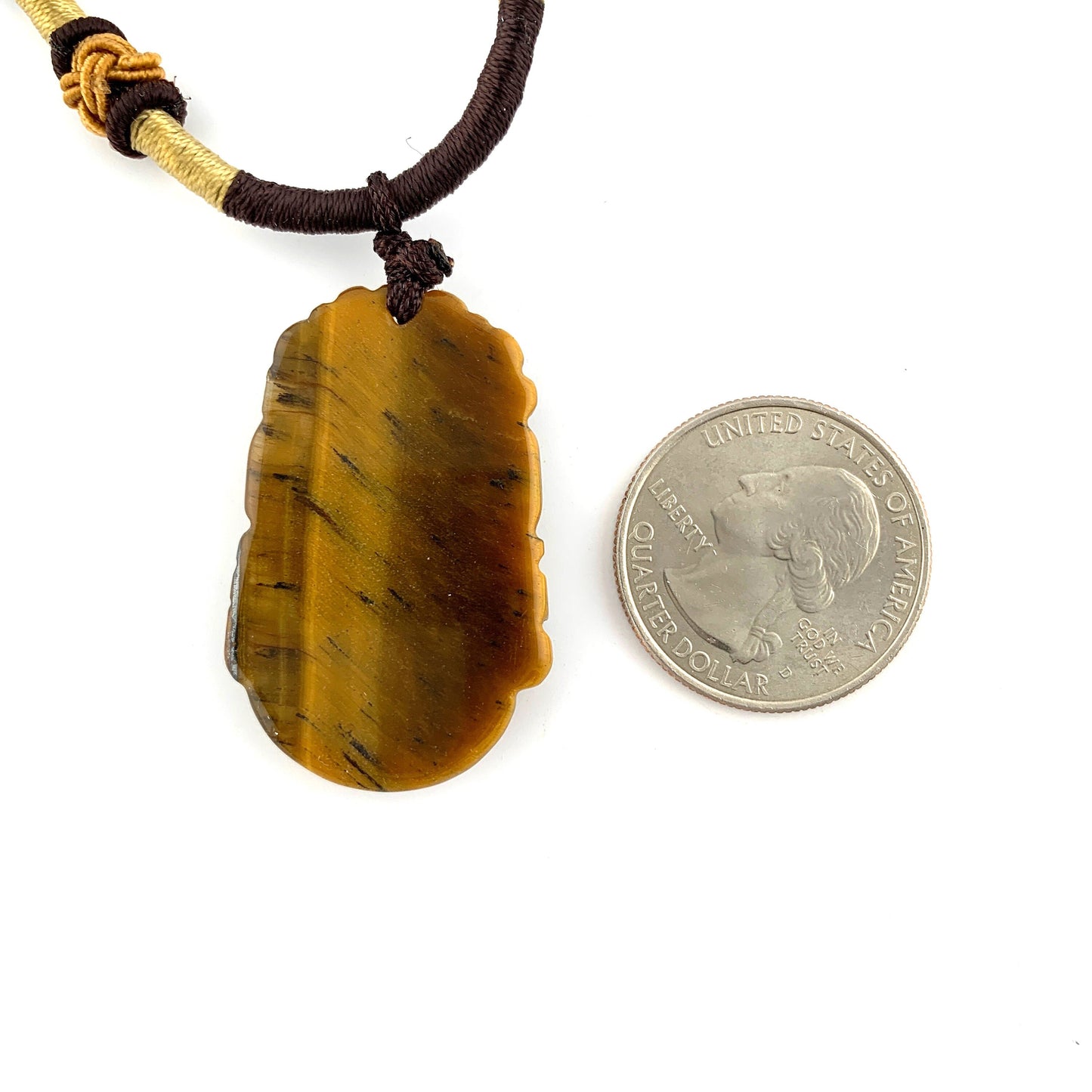 Tiger Eye Horse Chinese Zodiac Rustic Carved Pendant Necklace, YW-0110-1646934969 - AriaDesignCollection