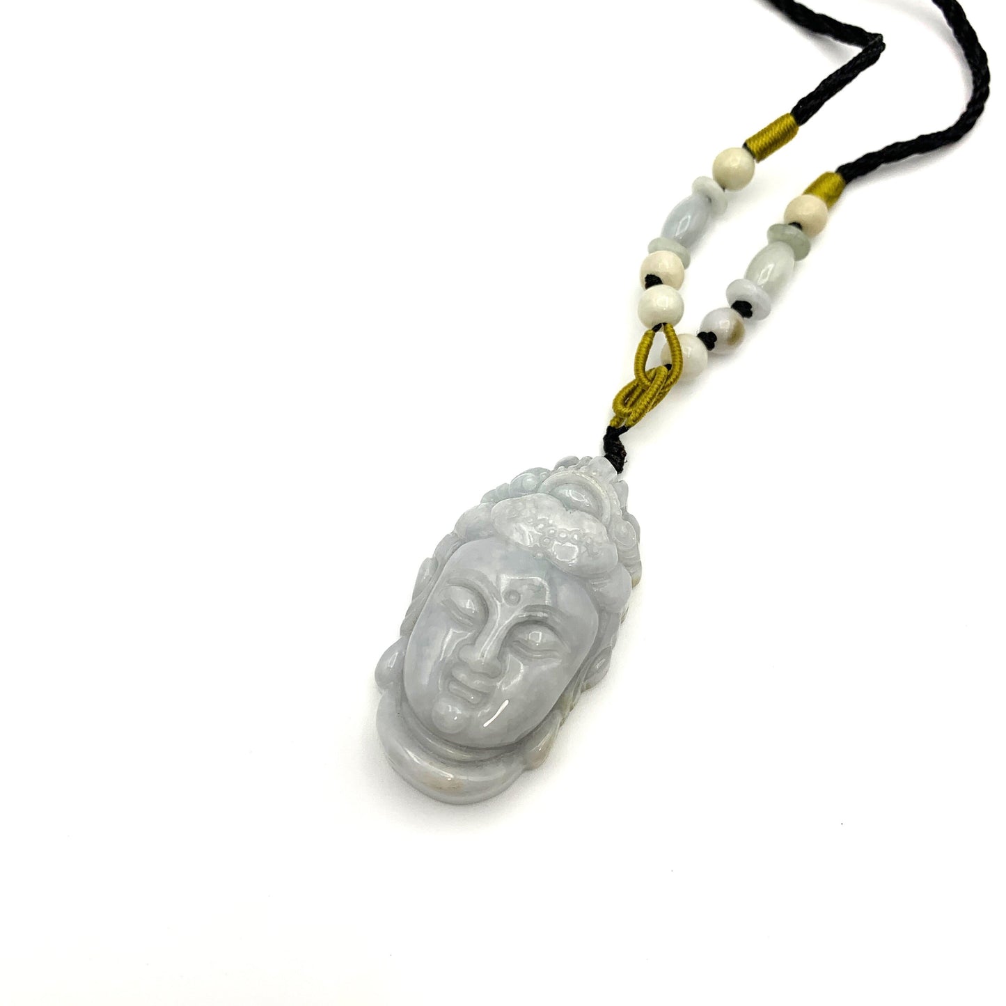 Jadeite Jade Guan Yin Head Avalokitesvara Carved Pendant, YW-0110-1646841158 - AriaDesignCollection