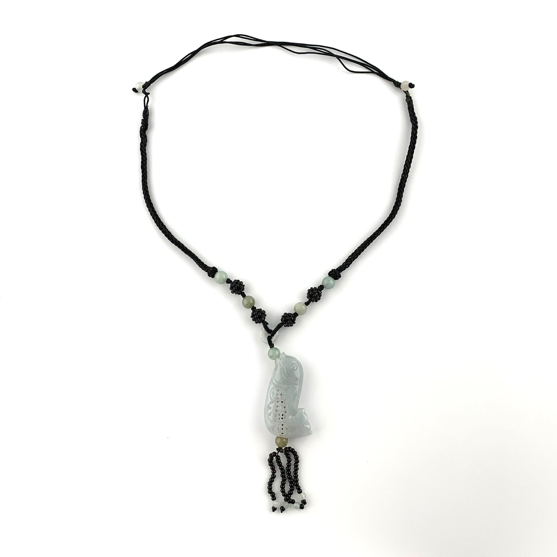 Jadeite Jade Fish Chinese Carved Pendant, YW-0110-1647022622 - AriaDesignCollection