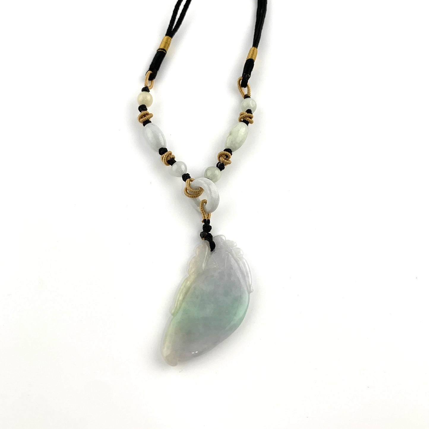 Jadeite Jade Peach Carved Necklace, YW-0110-1647022262 - AriaDesignCollection