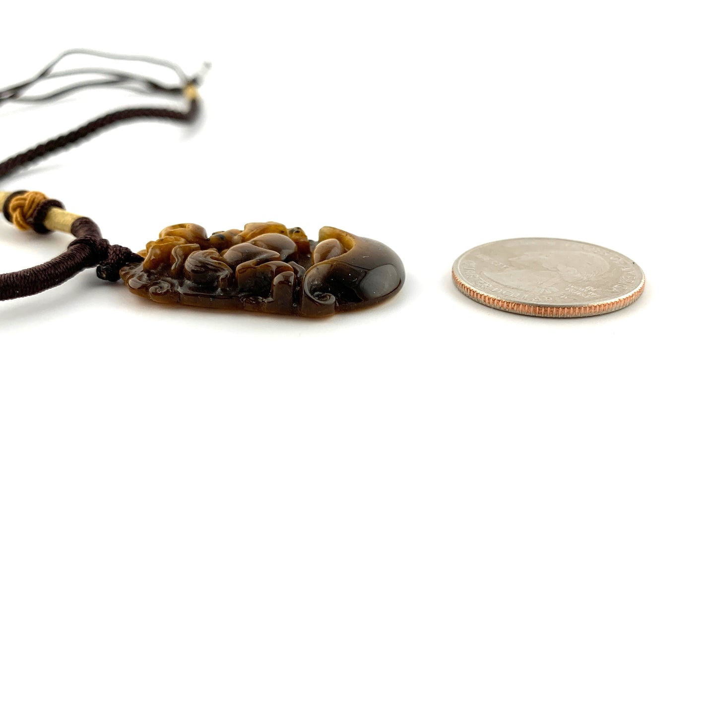 Tiger Eye Horse Chinese Zodiac Rustic Carved Pendant Necklace, YW-0110-1646934969 - AriaDesignCollection