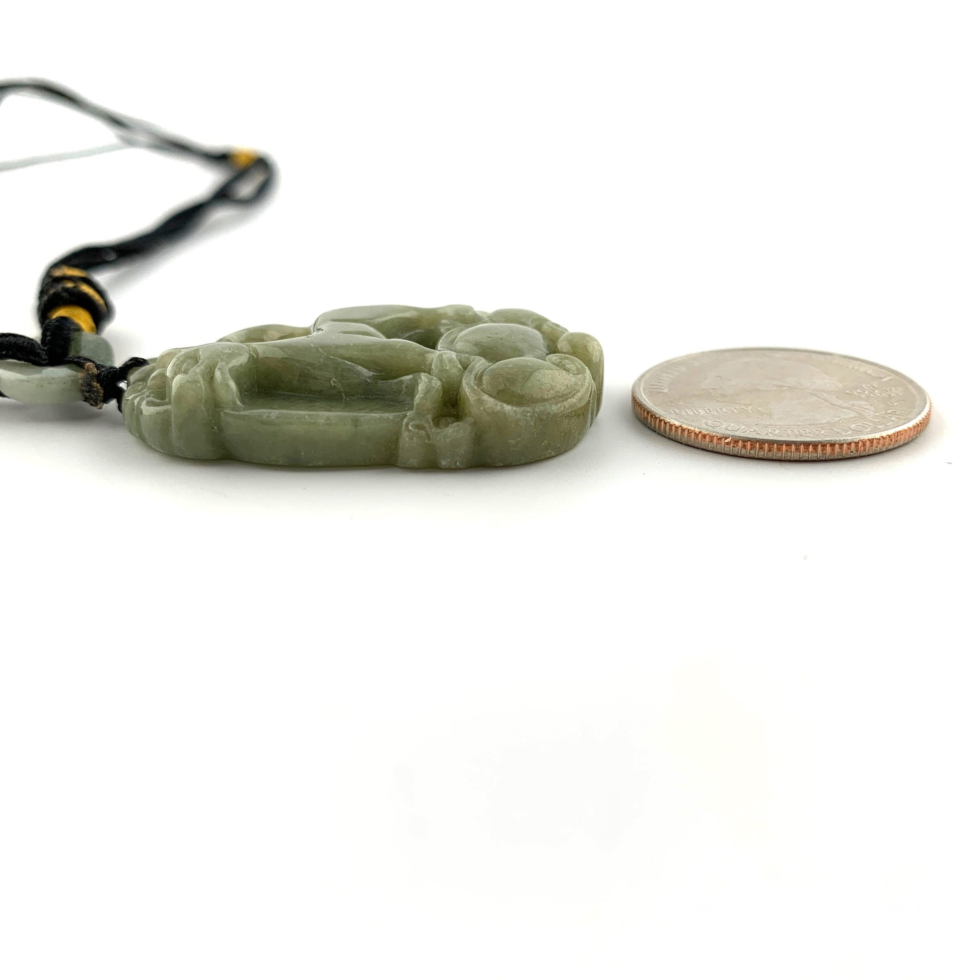 Jadeite Jade Dog Chinese Zodiac Carved Rustic Pendant Necklace, YW-0110-1646929654 - AriaDesignCollection