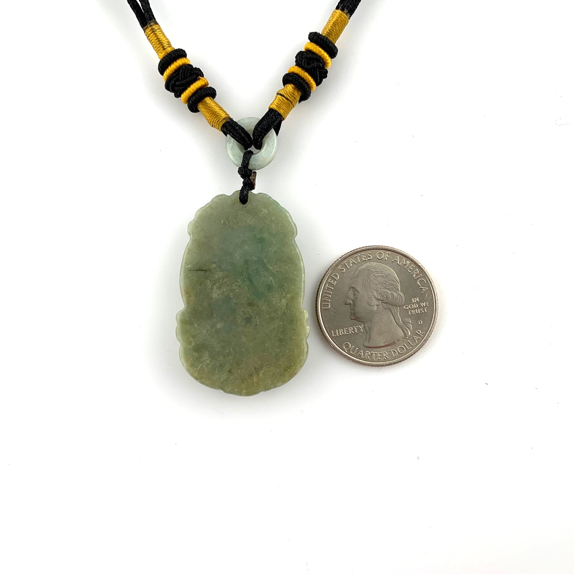 Jadeite Jade Dog Chinese Zodiac Carved Rustic Pendant Necklace, YW-0110-1646929654 - AriaDesignCollection
