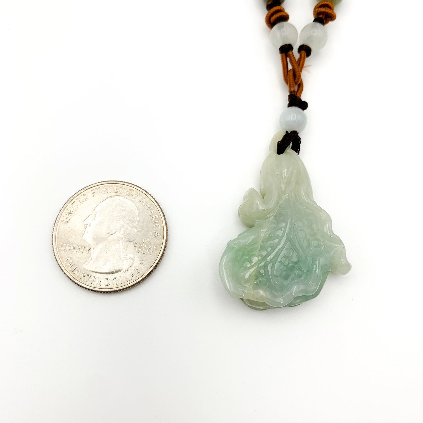 Jadeite Jade Cabbage Necklace, Jade Pendant, Jade Necklace, Feng Shui Necklace, YW-0110-1646675267 - AriaDesignCollection