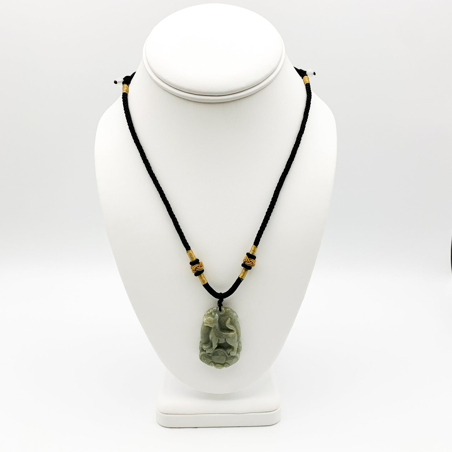 Jadeite Jade Dog Chinese Zodiac Carved Rustic Pendant Necklace, YW-0110-1646607360 - AriaDesignCollection