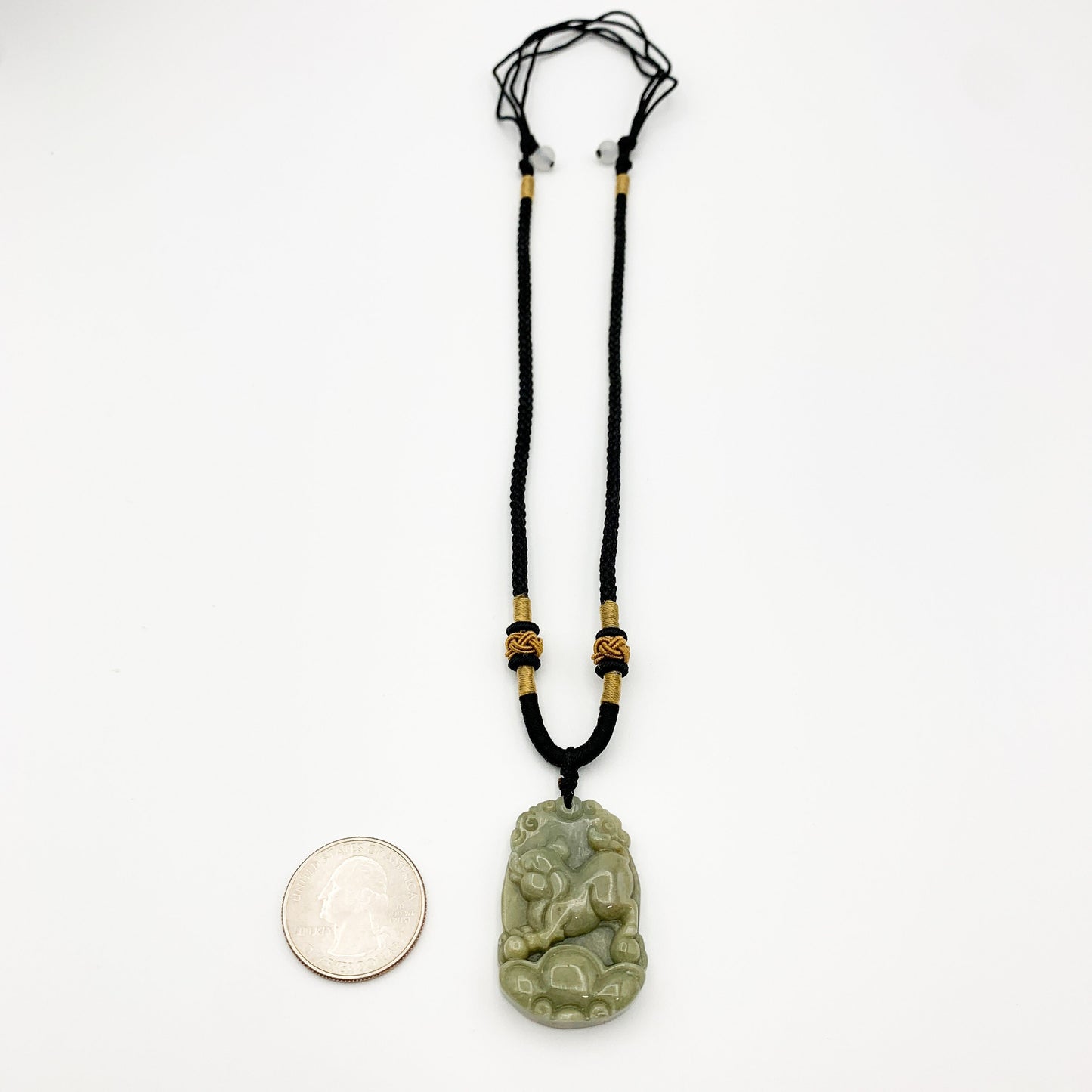 Jadeite Jade Pig Boar Chinese Zodiac Carved Rustic Pendant Necklace, YW-0110-1646605343 - AriaDesignCollection
