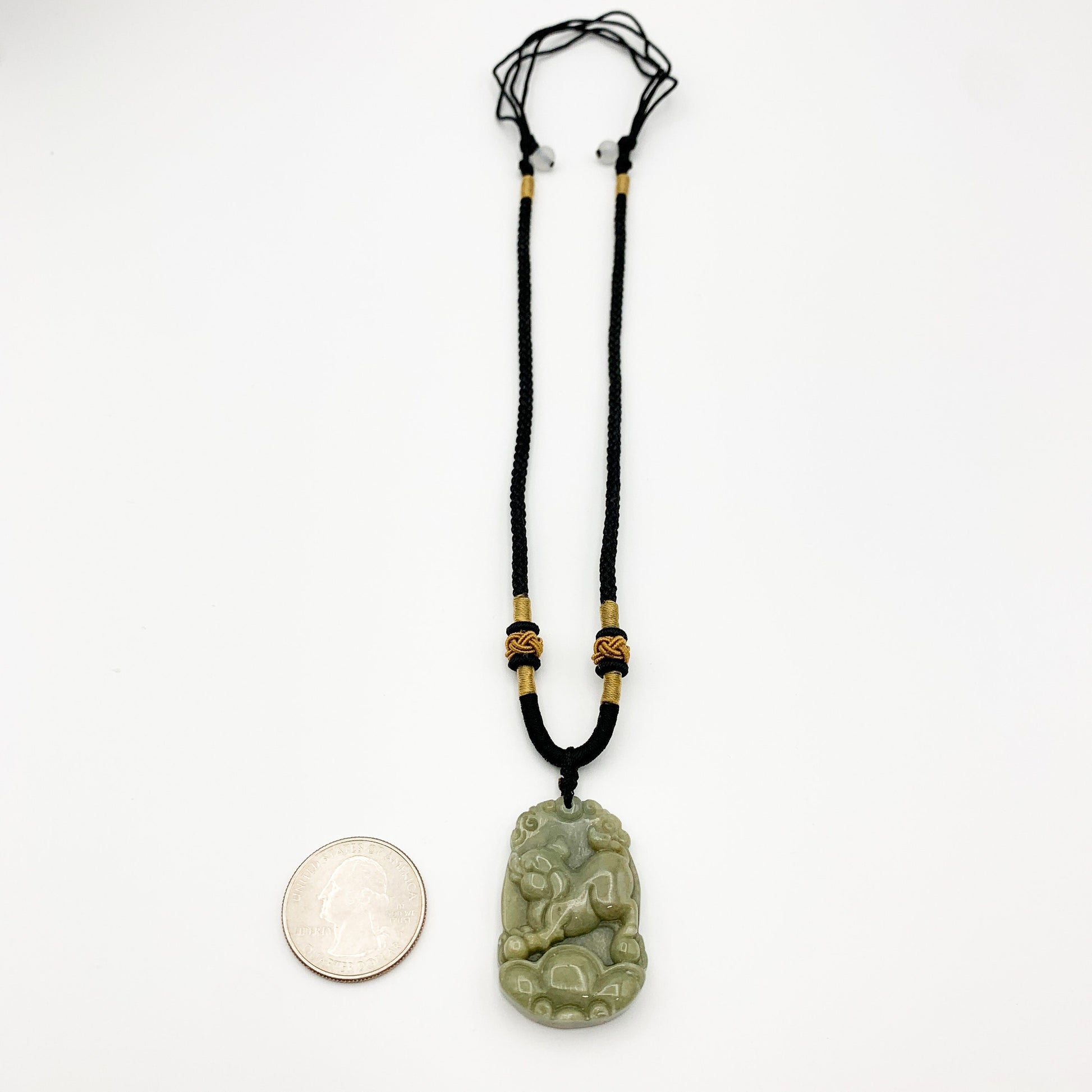 Jadeite Jade Pig Boar Chinese Zodiac Carved Rustic Pendant Necklace, YW-0110-1646605343 - AriaDesignCollection
