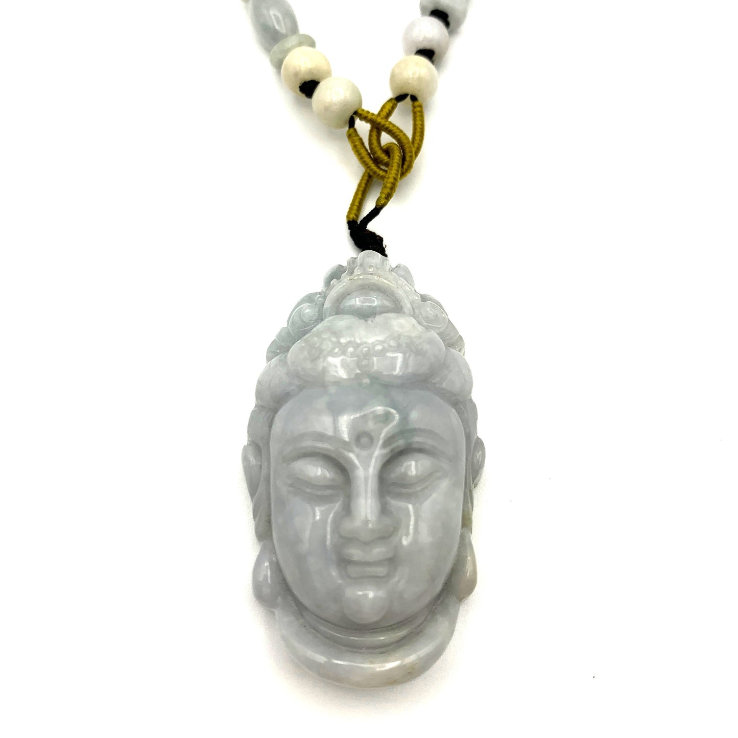 Jadeite Jade Guan Yin Head Avalokitesvara Carved Pendant, YW-0110-1646841158 - AriaDesignCollection