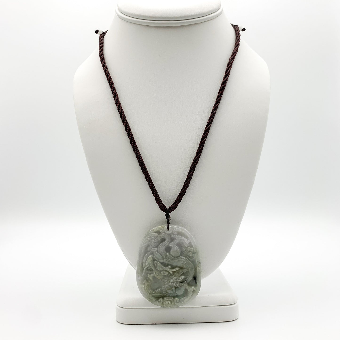Jadeite Jade Dragon Chinese Zodiac Carved Pendant Necklace, YW-0110-1646517680 - AriaDesignCollection