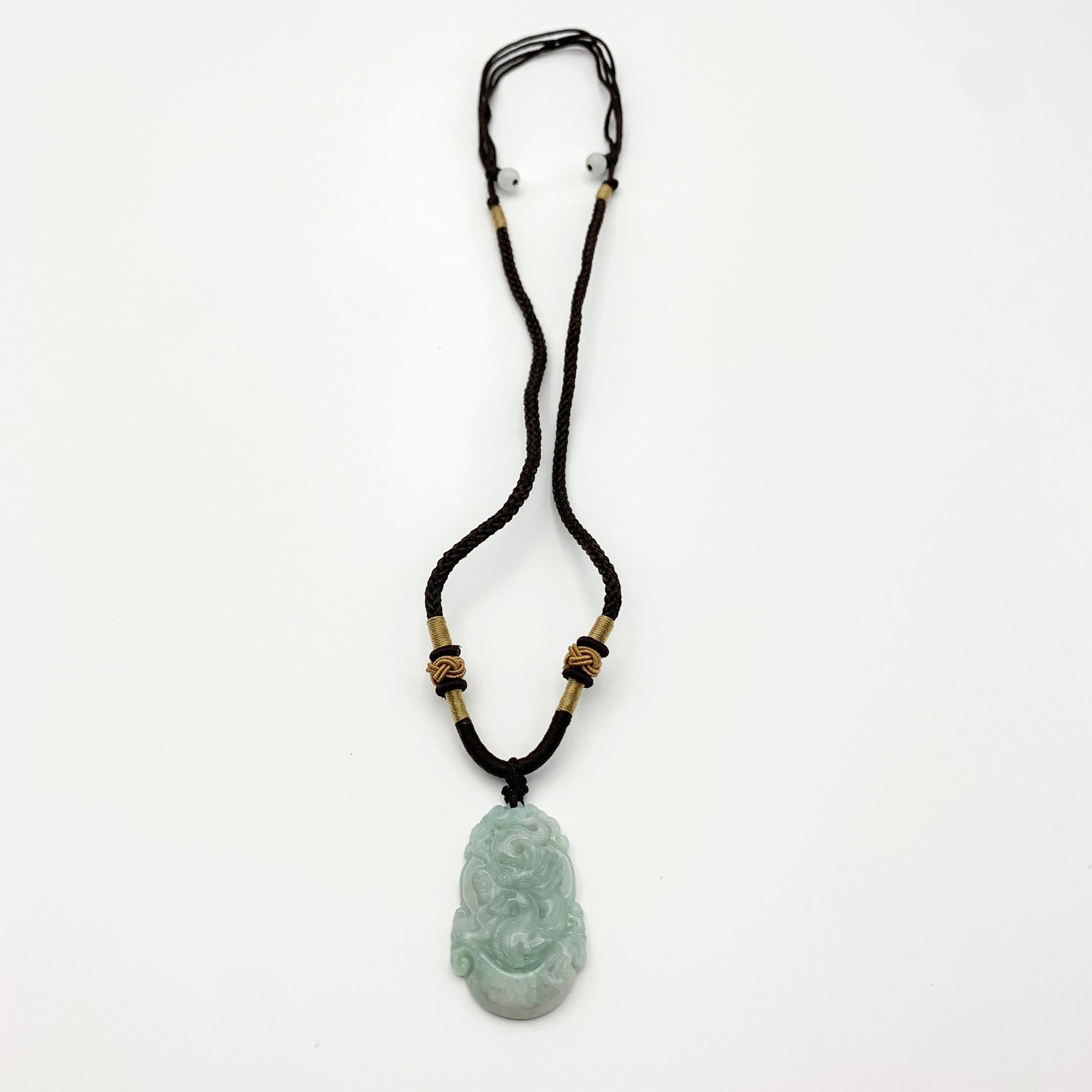 Jadeite Jade Dragon Chinese Zodiac Carved Pendant Necklace, YW-0110-1646517413 - AriaDesignCollection